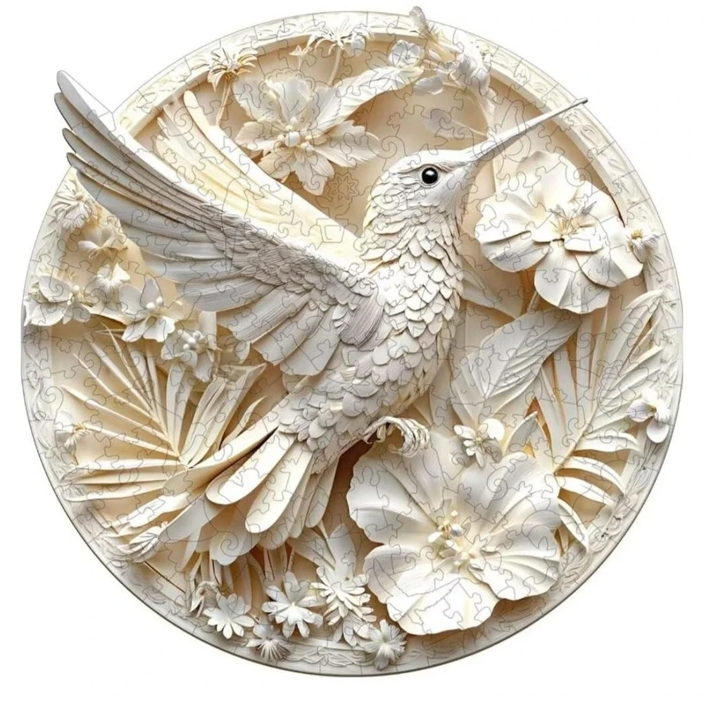 Jollitot Paper Hummingbird Creative Wooden Puzzle 200 Pieces Size M New